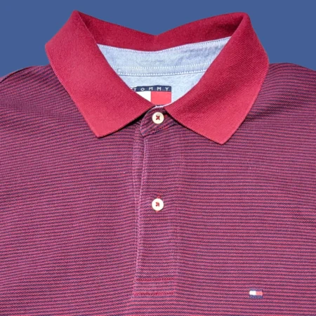 Vintage TOMMY HILFIGER Striped Polo T-shirt L