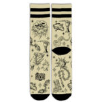 american socks mid high signature καλτσες. Καλτσες στους τονους του μπεζ και του μαυρου. η καλτσα εχει διαφορα συμβολα. Τα σχεδια ειναι εμνευσμενα απο την Metal και goth αισθητικη.