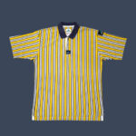 Rare Vintage 90s ADIDAS EQUIPMENT Yellow Striped Polo T-Shirt L