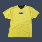 Rare Vintage 90s NIKE Made in Geece Spellout Yellow Jersey M