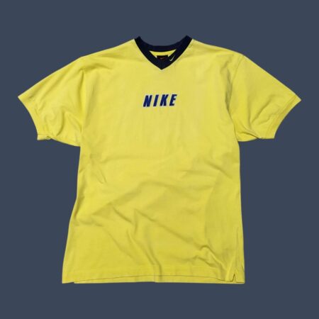 Rare Vintage 90s NIKE Made in Geece Spellout Yellow Jersey M