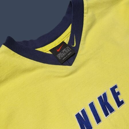 Rare Vintage 90s NIKE Made in Geece Spellout Yellow Jersey M