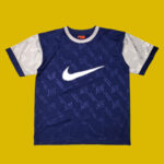 Vintage 90s NIKE PREMIER Blue Spellout Jersey L-XL