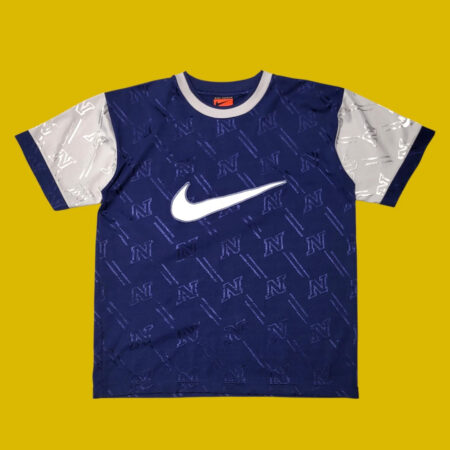 Vintage 90s NIKE PREMIER Blue Spellout Jersey L-XL