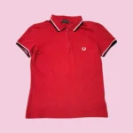 Vintage FRED PERRY Women's Red Polo T-Shirt M