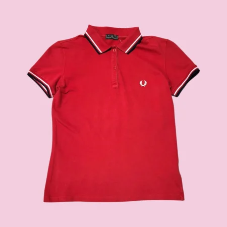 Vintage FRED PERRY Women's Red Polo T-Shirt M