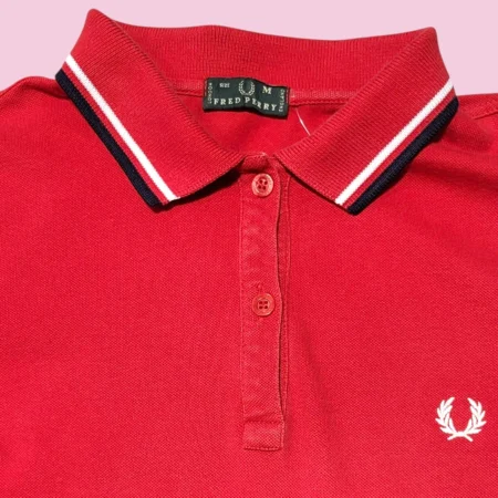 Vintage FRED PERRY Women's Red Polo T-Shirt M