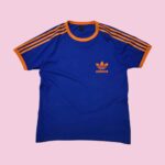 Vintage Y2K ADIDAS Blue & Orange T-Shirt S-M