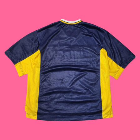 Vintage Y2K NIKE TEAM Blue Yellow Spellout Jersey L-XL