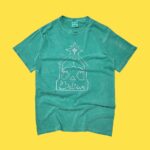 COMFORT COLORS Washed Blue-Green Graphic T-Shirt M
