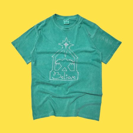 COMFORT COLORS Washed Blue-Green Graphic T-Shirt M