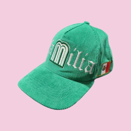 LOS BENDECIDOS Green Corduroy Snapback Cap One Size