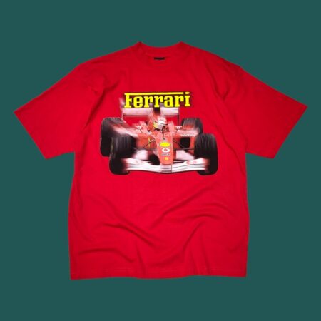 Rare Vintage 2000 Deadstock FERRARI Red Graphic T-shirt L