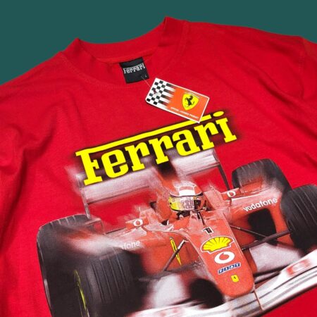 Rare Vintage 2000 Deadstock FERRARI Red Graphic T-shirt L