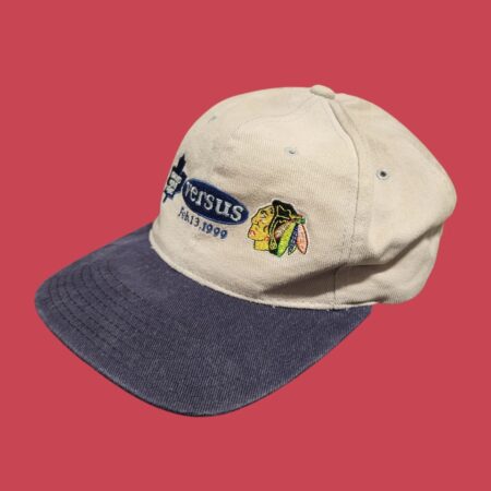 Vintage 90s STARTER TORONTO MAPLE LEAFS vs CHICAGO BLACJHAWKS NHL Strapback Cap One Size