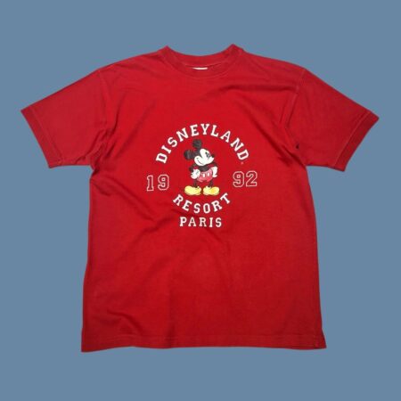 Vintage DISNEY RESORT DISNEYLAND PARIS MICKEY MOUSE Red T-Shirt S
