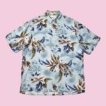 Vintage Hawaiian Blue Short Sleeve Shirt M-L