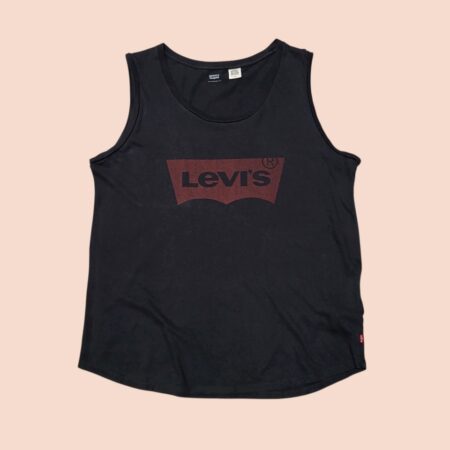 Vintage LEVI'S Black Big Logo Tank Top L