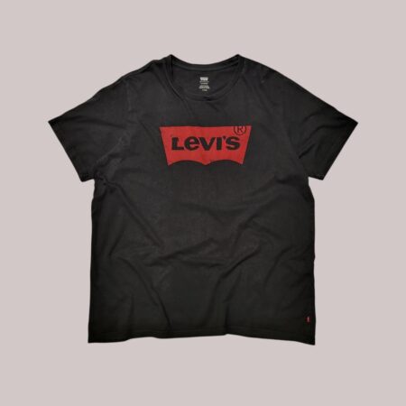 Vintage LEVI'S Black Big Logo T-Shirt L