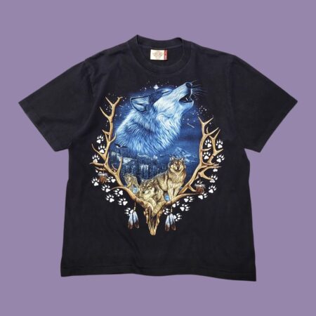 Vintage ROCK EAGLE WOLVES Graphic T-Shirt M-L