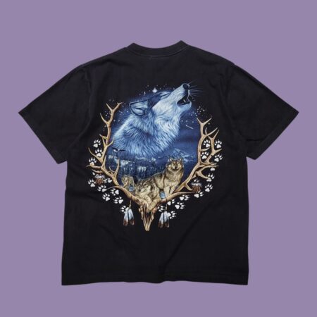 Vintage ROCK EAGLE WOLVES Graphic T-Shirt M-L