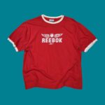 Vintage Y2K REEBOK Red Spellout T-Shirt S