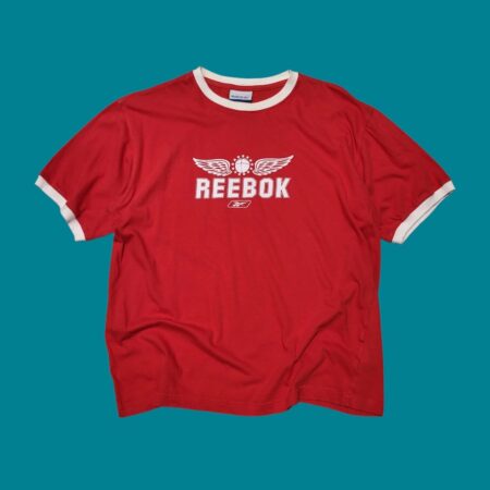 Vintage Y2K REEBOK Red Spellout T-Shirt S