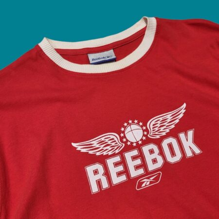 Vintage Y2K REEBOK Red Spellout T-Shirt S