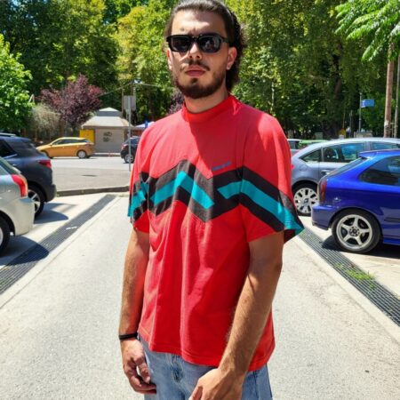 Vintage 90s Adidas Red T-Shirt M-L