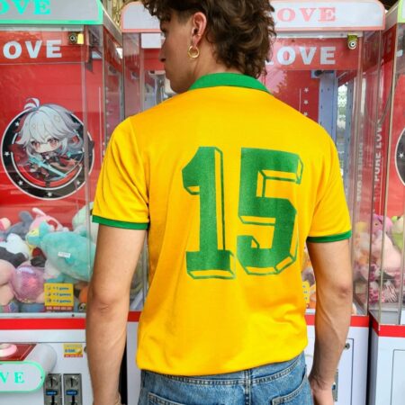 Vintage 80s/90s ERIMA Yellow Green Football Jersey M