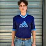 Vintage 90s ADIDAS Blue Football Jersey L