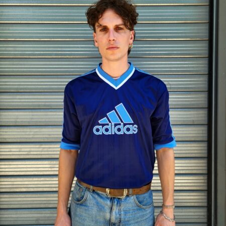 Vintage 90s ADIDAS Blue Football Jersey L