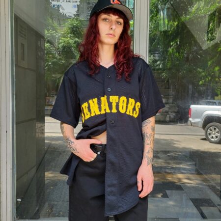 Vintage Teamwork Black Baseball Jersey S-M