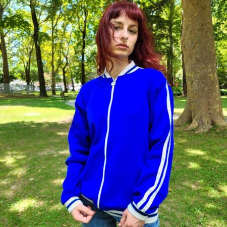Rare Vintage 80s Atalasport Made in Italy Blue Track Top M