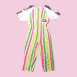 Vintage 80s Women's Neon Colors Jumpsuit M