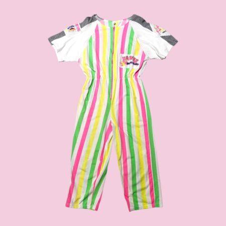Vintage 80s Women's Neon Colors Jumpsuit M