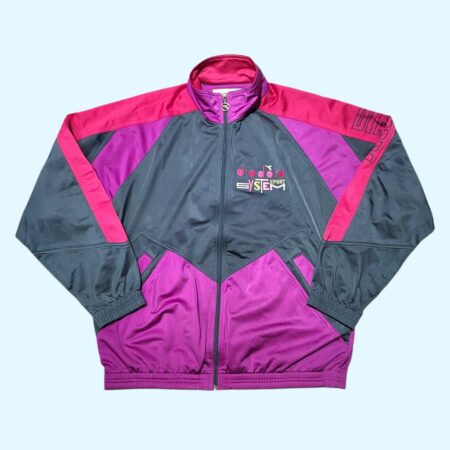 Vintage 90s Diadora Colorblock Track Top XL