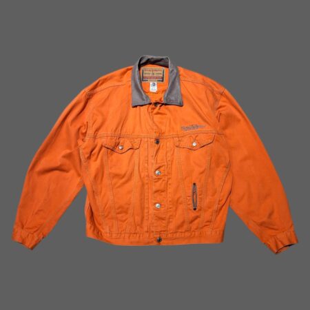Vintage 90s Diesel Orange Denim Jacket L