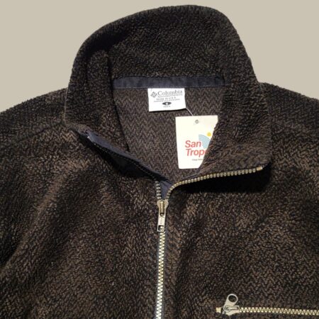Vintage Columbia Made in USA Brown 1/4 Zip Fleece S-M