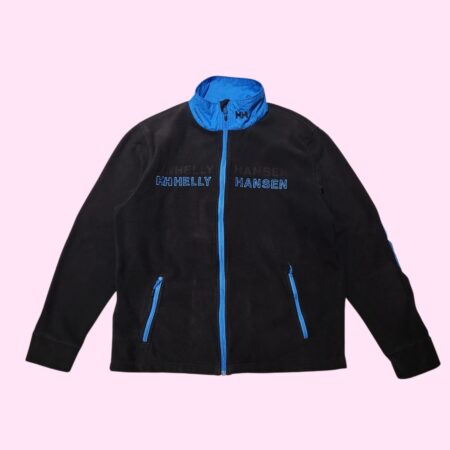 Vintage Helly Hansen Black & Blue Full Zip Fleece Jacket XL