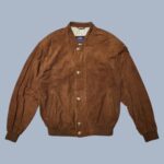 Vintage Liberty Brown Suede Leather Bomber Jacket L