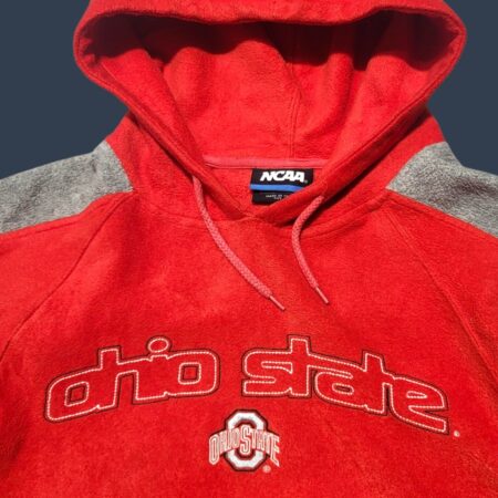 Vintage Ohio State NCAA Red Fleece Hoodie L