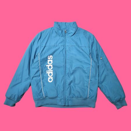 Vintage Y2K Adidas Light Blue Padded Jacket L