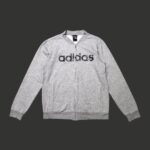 Adidas Grey Spellout Full Zip Sweatshirt M