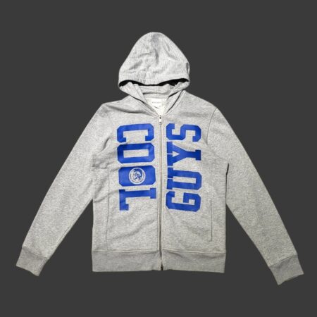 Diesel Grey Graphic Full Zip Hoodie S