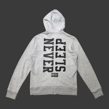 Diesel Grey Graphic Full Zip Hoodie S