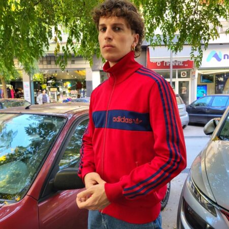 Rare Vintage 80s Adidas Made in Yugoslavia Red Track Top M