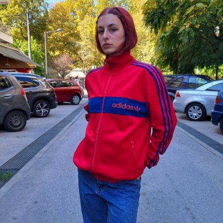 Rare Vintage 80s Adidas Made in Yugoslavia Red Track Top M