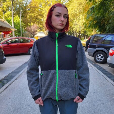 The North Face Black & Grey Denali Fleece L (Youth)