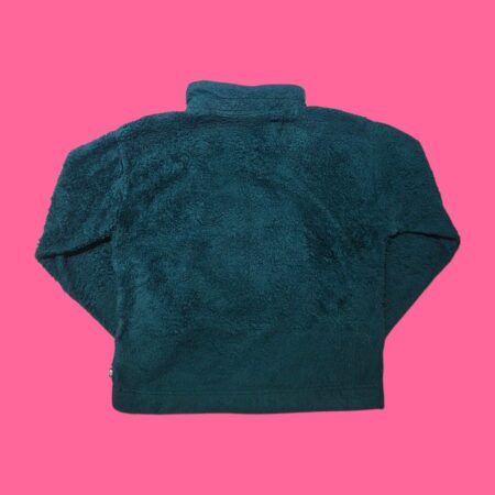 The North Face Women's 1/4 Zip Green Fuzzy Fleece Pullover M